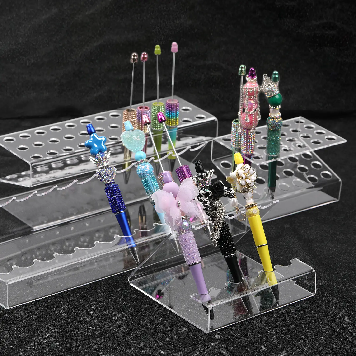 【P14】Transparent Acrylic Pen Holder Stationery Store storage organizer