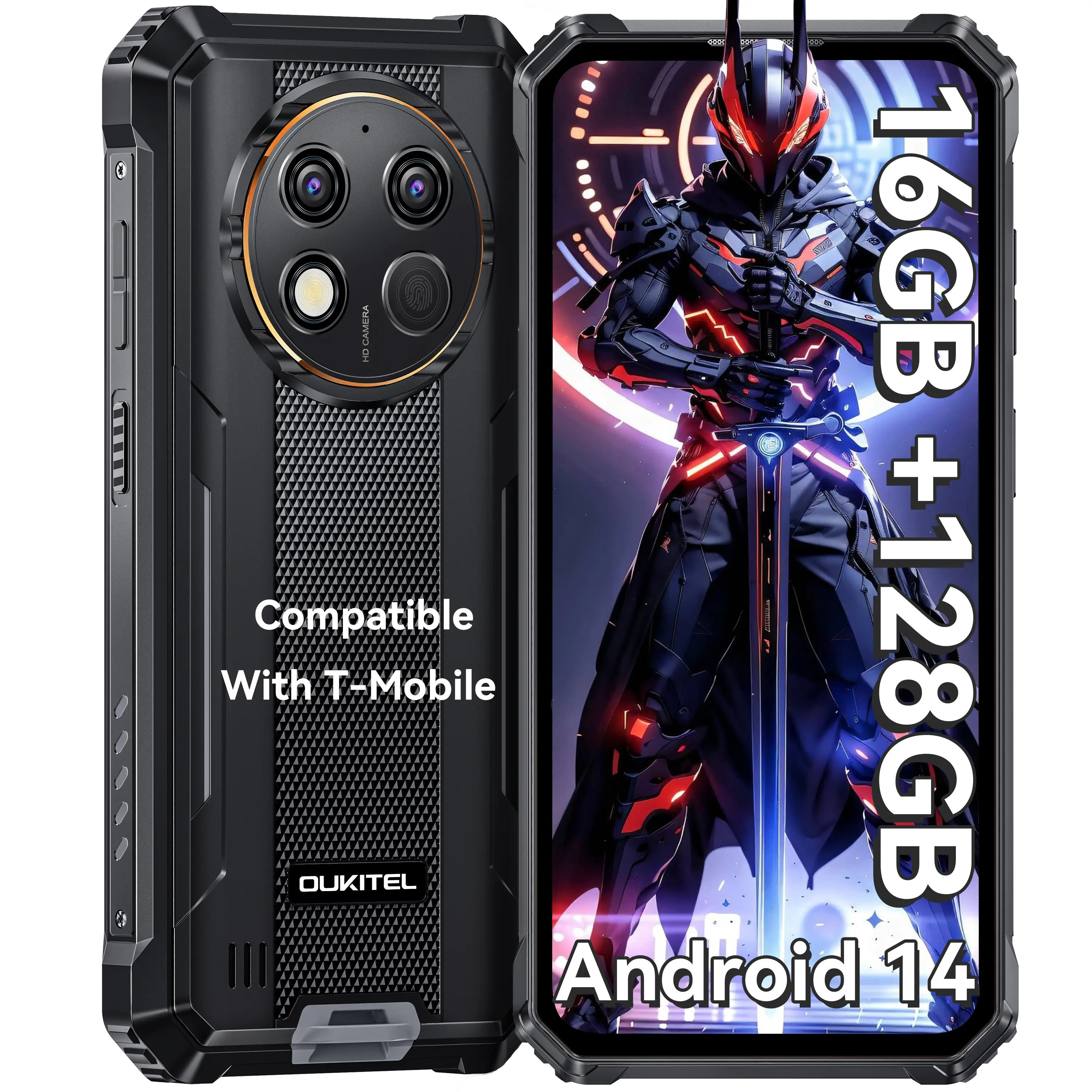 OUKITEL WP28S Rugged Unlocked Smartphone，16GB RAM+128GB/1TB ROM，10600mAh Big Battery，6.52"HD Camera，IP68/IP69 CellPhone，Octa Core，4G Dual SIM Android