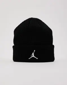 Jet Black Classic Knit Beanie