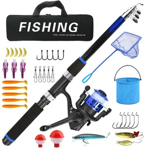 Complete Fishing Rod Set with Reel, Bait, and Storage Bag, Ultra-Light Portable, Ideal for Beginners, Outdoor Fishing Gear