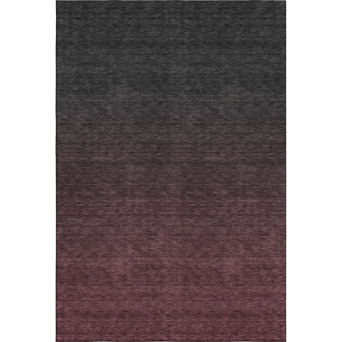 HomeRoots 667319 3 x 5 ft. Merlot & Charcoal Ombre Washable Machine Made Rectangle Area Rug with UV Protection