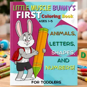 My First Coloring Book for Toddlers (Ages 1–5) | Animals, Letters, Shapes & Numbers | Little Muscle Bunny