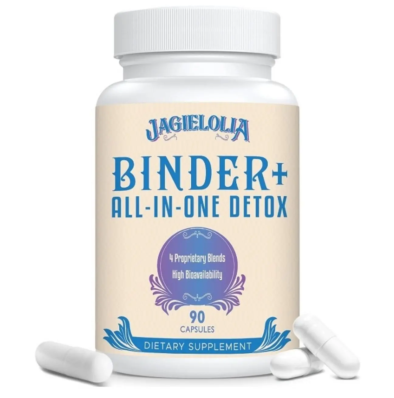 All-in-One Detox Binder Supplement 1500 MG - High Bioavailability, Liver Gut Detox Cleanse with Activated Charcoal, Zeolite & Bentonite Clay for Toxins, Liver, Digestive, 90 Vegan Capsules