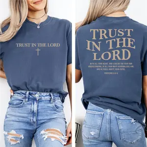 Trust In The Lord Shirt, Bible Verse T-shirt, Proverbs 3:5-6 Tee, Faith Over Feat Apparel, Religious Tee, Christian Shirt, Jesus Comfy Fabric Graphic Tee, Women's Top, Womenswear, Cotton Fabric Relaxed Fit Chic Style