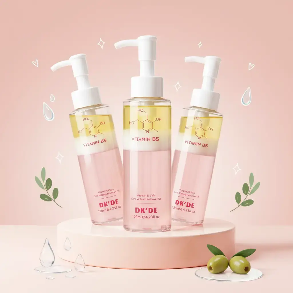 Vitamin B5 Makeup Remover Oil (120ml) — Hydrating Water-Light Cleansing Oil for Waterproof Makeup | Infused with Pantothenic Acid & Olive Oil | Non-Greasy, Pore-Clearing & Gentle for Sensitive Skin