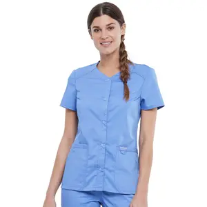 Cherokee Workwear Revolution Snap Front Scrub Top