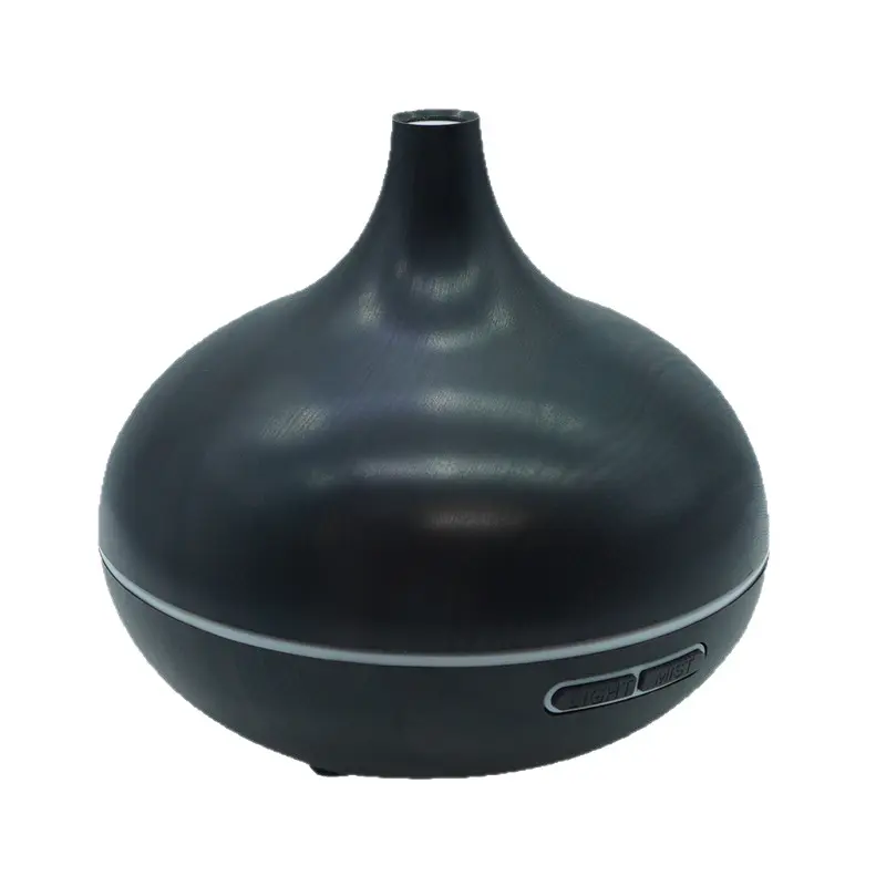 16cm x 16cm Dark Wood Grain Quiet Operation Aroma Diffuser - 5V USB Powered Humidifier with 5V Power Adapter, Natural Look Herbal Aromatherapy Sleep Aid Air Purifier for Home Bedrooms, Commercial Use
