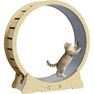 Large Cat Exercise Wheel, Quiet 48" Cat Treadmill for Indoor Cats, Running Wheel with Carpeted Runway & Stability Base, Ideal for Multiple Cats & Large Breeds for Fitness & Active Play