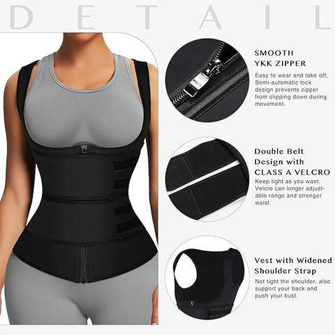 FeelinGirl Plus Size Waist Trainer Vest With 3 Rows of Eye and Hook Compression Cotton Shapewear Womenswear  Comfort Straps matt  waist Spandex Day Waist Trainer Deals For You Days TikTokShopBlackFriday