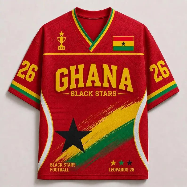 Personalized Ghana Football Jersey – Custom Family Matching Fan Shirt