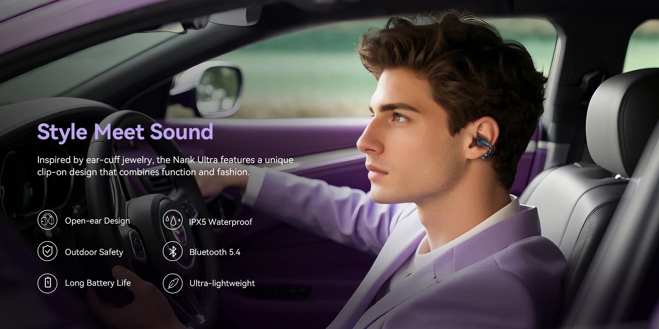 NANK Wireless Clip-On Bluetooth Open-Ear Earphones - Ergonomic Comfort, AI Call Noise Cancellation, 24-Hour Battery Life, IPX5 Water Resistance for Fitness and Work headphones sound mini high-definition quality NANK Wireless Clip-On Bluetooth Open-Ear Earphones - Ergonomic Comfort, AI Call Noise Cancellation, 24-Hour Battery Life, IPX5 Water Resistance for Fitness and Work headphones sound mini high-definition quality