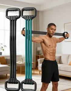 Six-tube chest-expanding resistance band, a shoulder, back and chest muscle trainer. It's a multifunctional home fitness equipment with high-elasticity for arm strength stretching. full-body workout Posture Correction Support Strap
