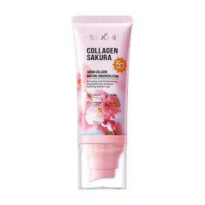 Lightweight Sakura Collagen Sunscreen SPF50+ PA+++ Broad Spectrum UVA UVB Hydrating Daily Outdoor