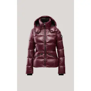 MACKAGE MADALYN-V-WINE LADIES HOODED LIGHT DOWN JKT
