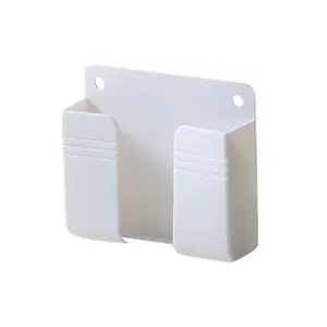 Wall-Mounted Storage Box Mobile Phone Stand Adhesive Bedside Organizer Phone Charging Holder Remote Control Storage Box