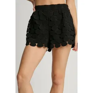 Umgee Full Size Polka Dot Lace Shorts Plus Size