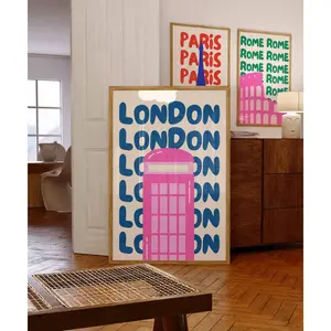 London print, Travel poster, Famous city poster, Famous places, Travel poster, Preppy, posters, Eclectic, Colorful poster