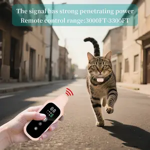 3000-3300FT Cat Training Collar,Cat Shock Collar with Remote ,Cat Stop Meowing Collar, Cat Remote Control Collar Pet Products