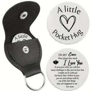 Engravable Metal Keychain Gift for Son, Sentimental Mother-Son Keepsake Memento for Birthdays, Christmas & Graduation, Personalized Custom Jewelry Souvenir