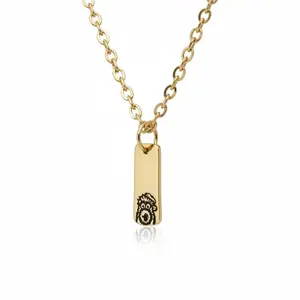 Engraved Phanatic | Rectangle 14K Gold Filled Sterling Silver Necklace