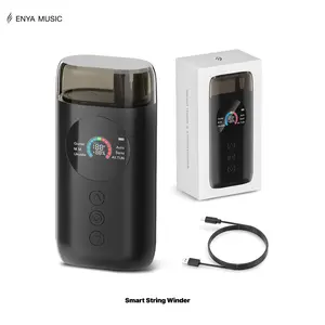 【Enya Smart Automatic Guitar Tuner】Full-color LCD Screen - Metronome & String Winder - For Electric Guitars, Acoustic Guitars, Ukulele, Banjo, Mandolin, Black(ST1), Christmas Gift, TikTokShopHolidayHaul