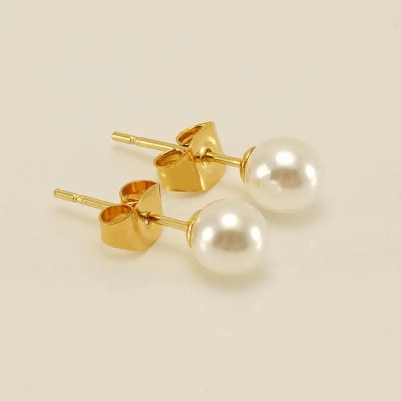Sterling Silver Natural Freshwater Pearl Stud Earrings S925 Durable Elegance Youth Fashion Versatile Secure Post-Back Closure