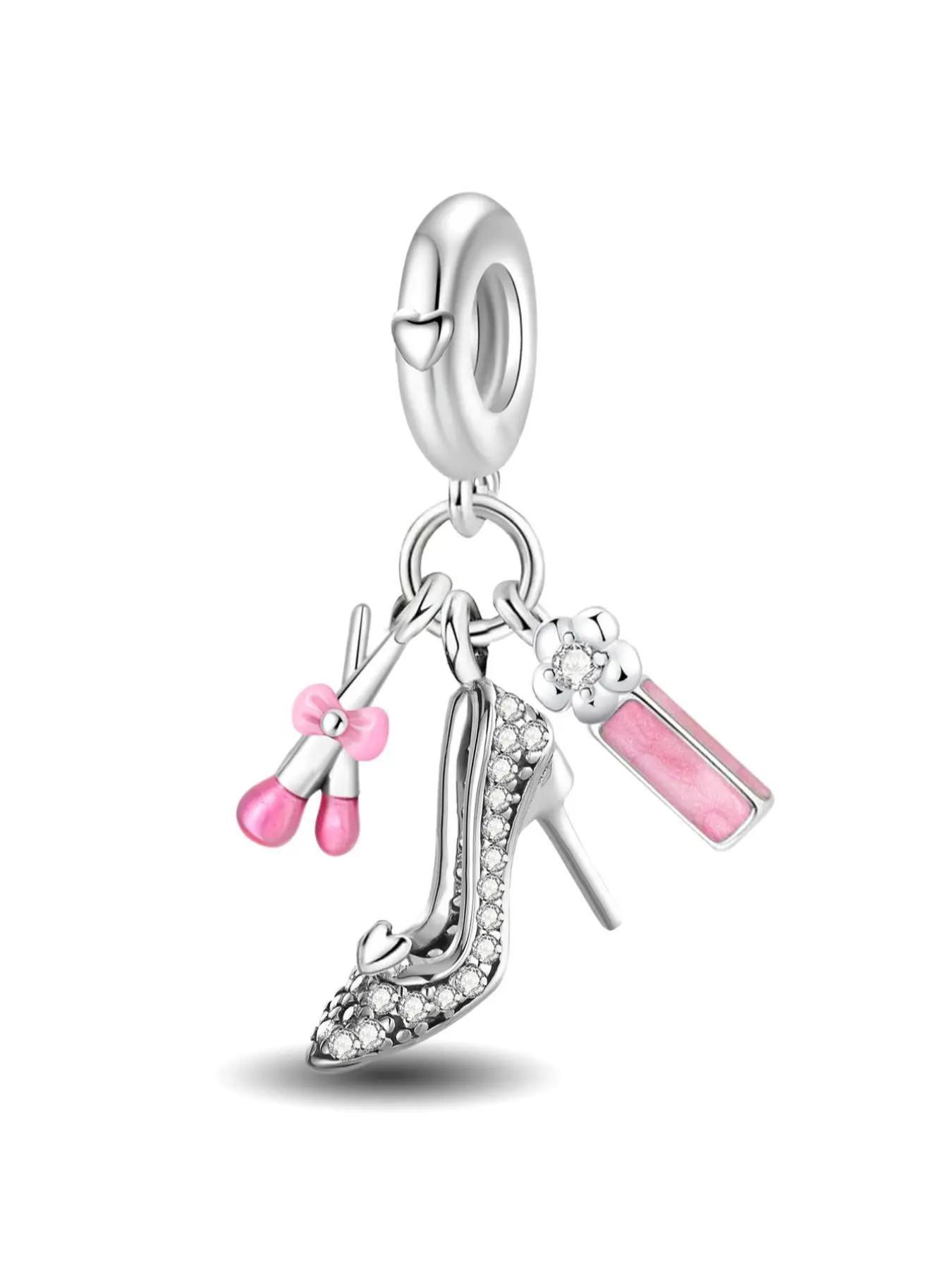 Fashionable Heart & Crown & High Heel Design Charms, Stylish Playful Charm, Fashionable Jewelry for Women & Girls, Trendy All-match & Exquisite Jewelry for Birthday Gift, Trendy Jewellery Accessories