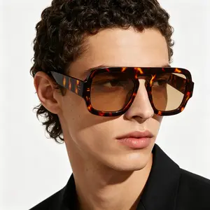 Sleek Tortoiseshell Sunglasses, Trendy Retro Summer Beach Eyewear, Stylish Lightweight Fashion Accessories, Ideal for Daily Casual Outdoor Activities