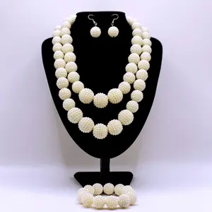 Large Serrated Beads Necklace with Earrings and Bangle