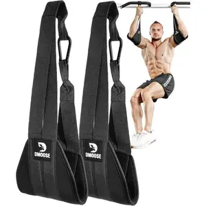 Padded Hanging Ab Straps with Carabiners, Pull Up Bar Accessories for Core Workout and Fitness Training