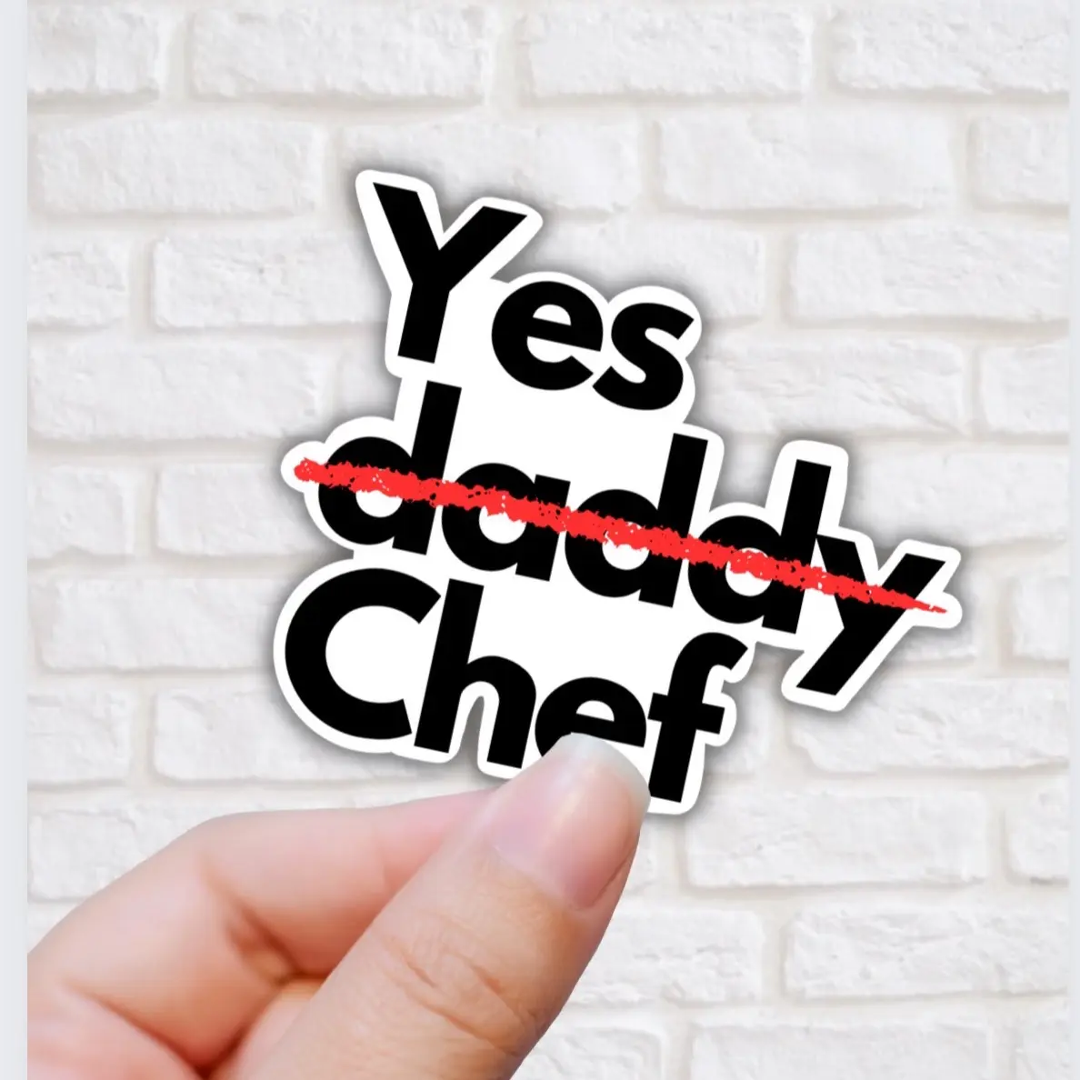 Yes chef funny sticker, water bottle stickers