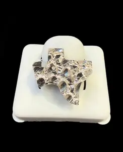 Texas Nugget Style Ring Silver