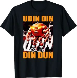 Udin din din dun Udindindindun Orange Brainrot Meme T-Shirt - Hufsakha Shop 52B0F881RG4R