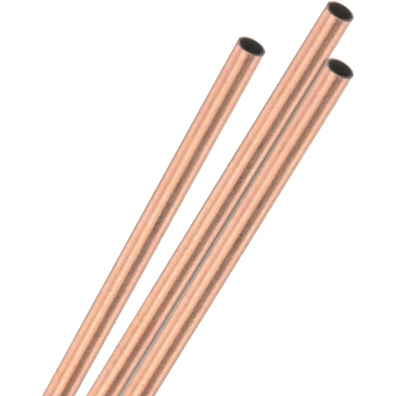 3-Pack 300mm Copper Round Tube, 2mm OD 0.2mm Wall Thickness Copper Seamless Tubing for Construction/Machining/DIY Crafting, Metal Straight Pipe [0.08x0.01x12IN]