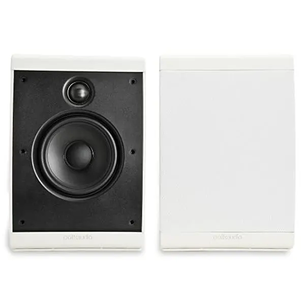 Polk Audio OWM3 Wall & Bookshelf Speakers (Pair, White) - High-Performance Versatile Loudspeakers with Paintable Grilles, Plug-in Design, Wall Mount, 7 Orientation Options, Angular/Corner Placement, Extreme Volume Levels, Gaming