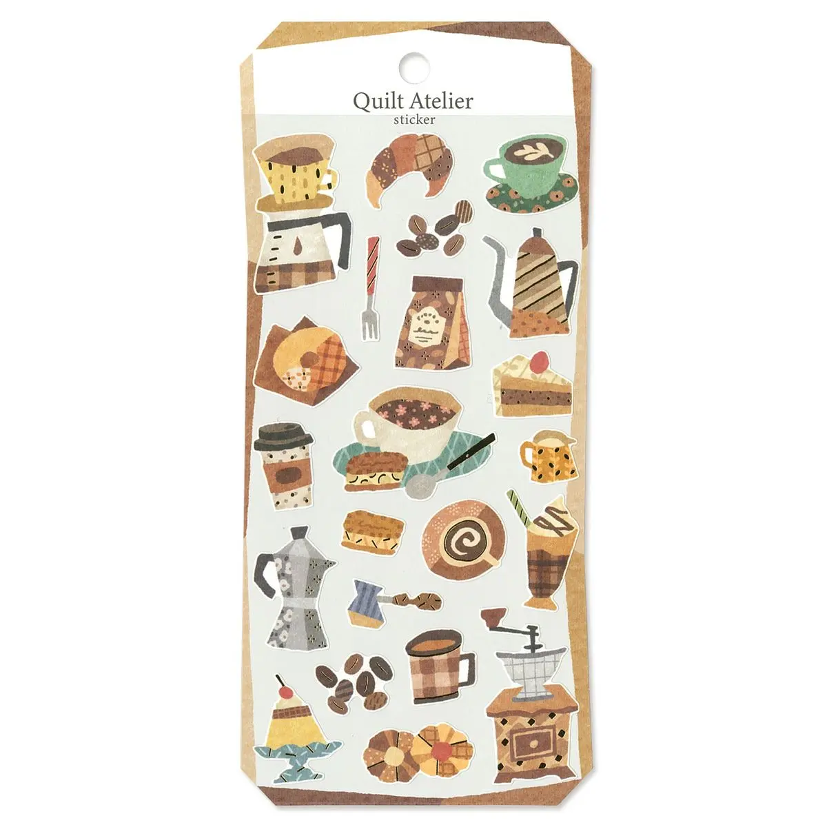 Mind Wave Quilt Atelier Stickers – Patchwork-Inspired Transparent Matte PET Sticker Sheet