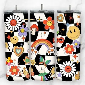 Retro | 20oz Skinny sublimation tumbler transfer print out (TRANSFER ONLY, NOT A FINISHED TUMBLER) Drinkware Bottle Water Bottles Printed