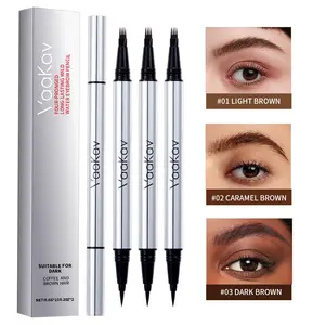 Eyebrow Pencil 3 Set, Waterproof Microblading Eyebrow Pencil, 4-pronged precision eyebrow pencil, easy to create a natural eyebrow shape, non-drying,Makeup Long-Lasting Eyebrow Pen for Women Matte Flawless Durable Blend Valentine's Day gift