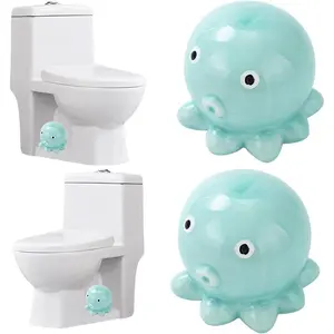 2 Pack Decorative Ceramic Toilet Bolt Caps, Sea Themed Toilet Caps for Toilet Bottom, Easy Installation Blue Octopus Ocean Bathroom Decor