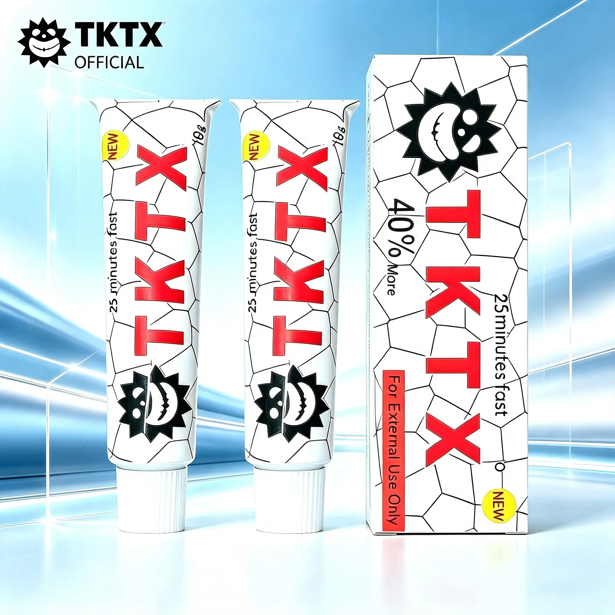 TK-TX Numbing Cream, 10g Topical Analgesic Cream, 40% Strength, Fast-Acting for Temporary Relief, Suitable for Permanent Cosmetics Such as Tattoo, Puncture, Eyebrow Tattoo and Laser.