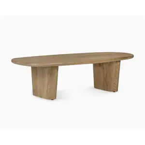 360 Stand Modern Laurel Oak Wood Coffee Table (LVR00255) - Grain Show Design, Oiled Finish, Natural Indoor Furniture Table, Modern Coffee Table