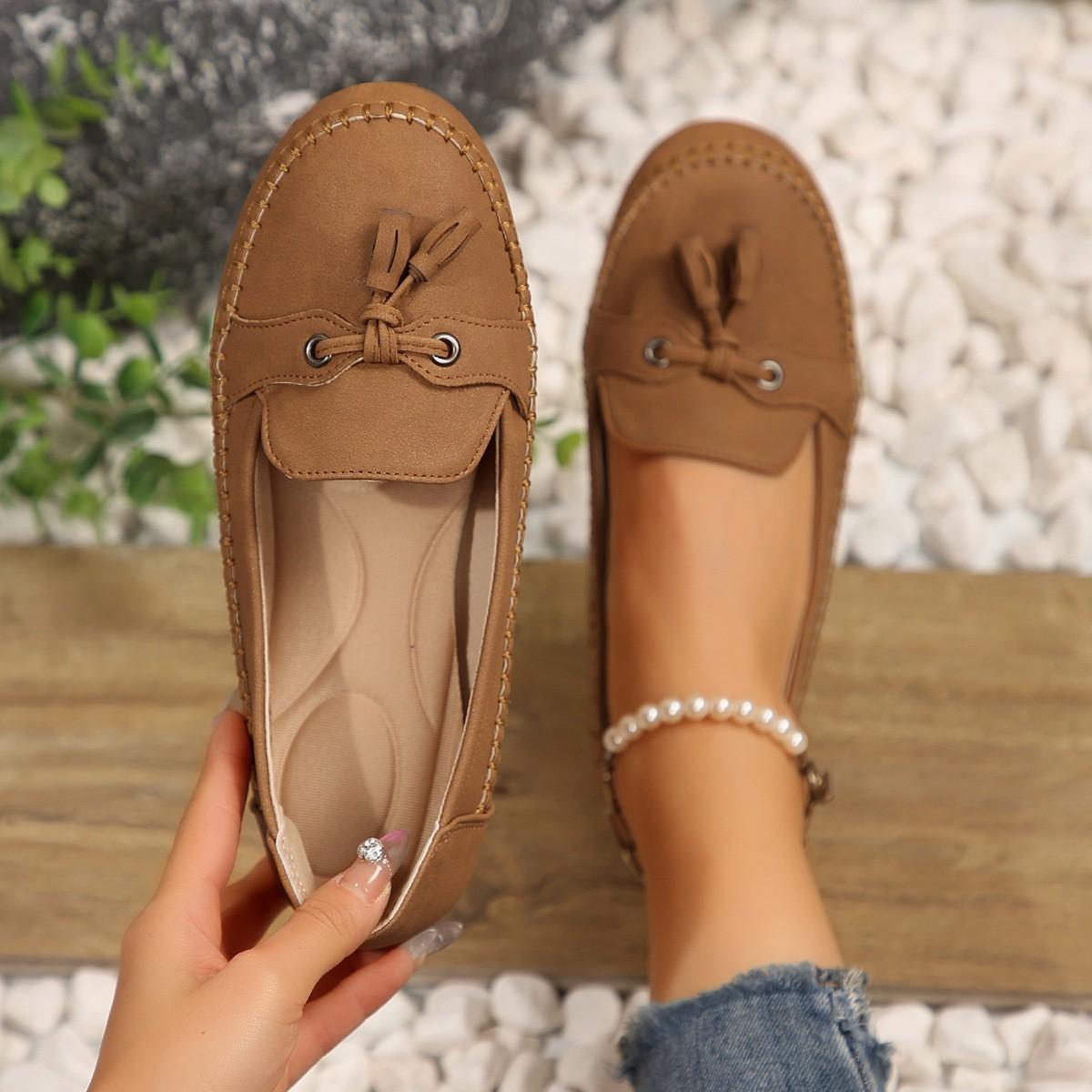 Women's Round Head Loafers Fashion Non-slip Soft Comfortable Flats Shoes Women's Round Head Loafers Fashion Non-slip Soft Comfortable Flats Shoes