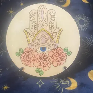 Hamsa and roses Pyrography