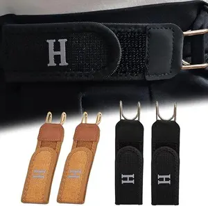 2 Pcs Metal Hook Elastic Belt, Black No Buckle Belts For Men, Adjustable Invisible Stretch Belts for Unisex, Velcro Buckless Belt for Casual, Jeans, Business, Outdoor Hiking