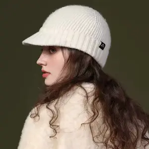 Warm Thickened Ear Protection Hat Men and Women Autumn and Winter Wool Cap Warm Winter Padded Ski Wool Cap