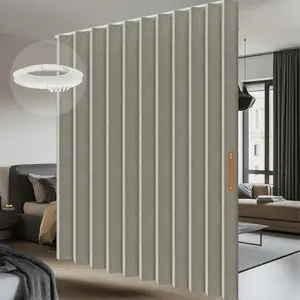 Blackout Accordion Room Divider Curtains - with Flexible Ceiling Track Total  Sound Proof Curtains Suitable for Bedroom Patio Sliding Door(Grey, W100 x L84, 1 Pack)