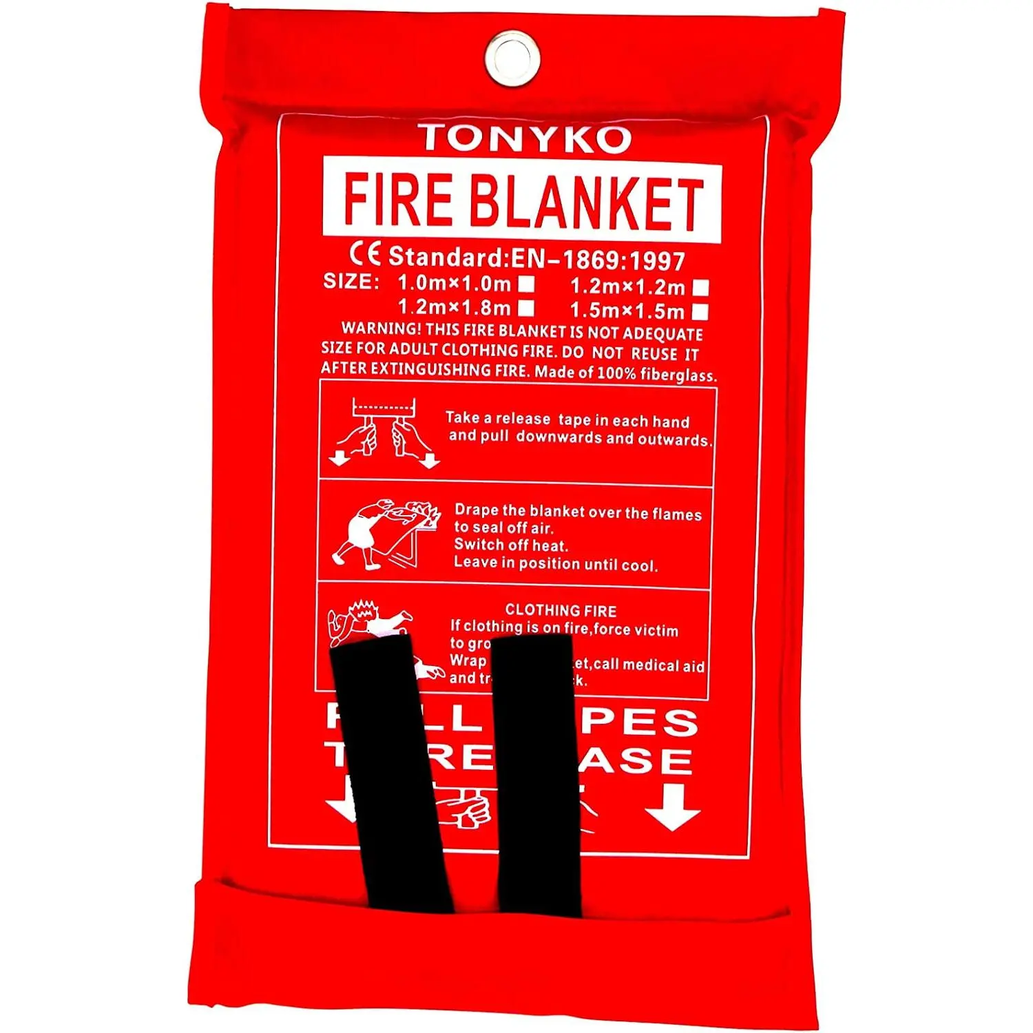 Fiberglass Fire Blanket for Emergency Surival, Flame Retardant Protection and Heat Insulation with Various Sizes