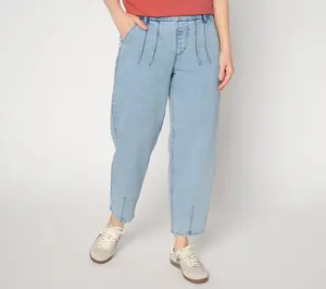 LOGO by Lori Goldstien Regular Indigo Pull On Ankle Jeans