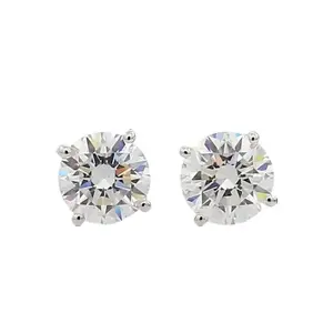 KEA JEWELRY 1.00 TW Lab-Grown Moissanite Diamond Stud Earrings 14K White Gold Screw-Backs Unisex Timeless Sparkle