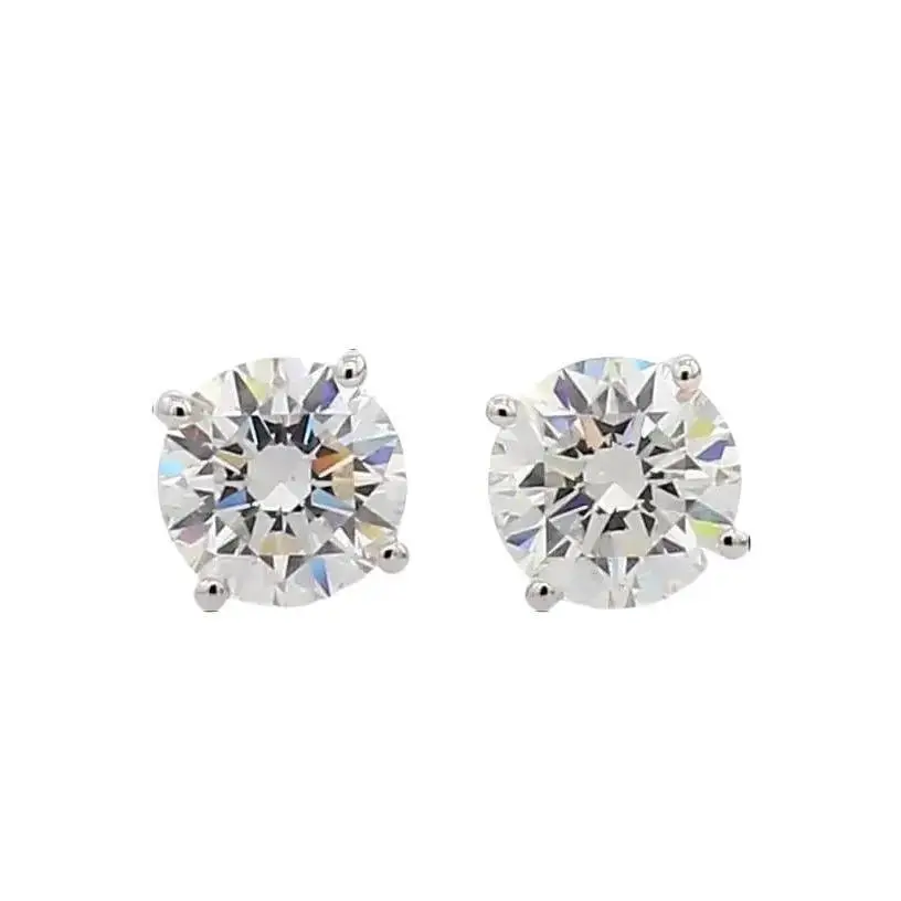 KEA JEWELRY 1.00 TW Lab-Grown Moissanite Diamond Stud Earrings 14K White Gold Screw-Backs Unisex Timeless Sparkle